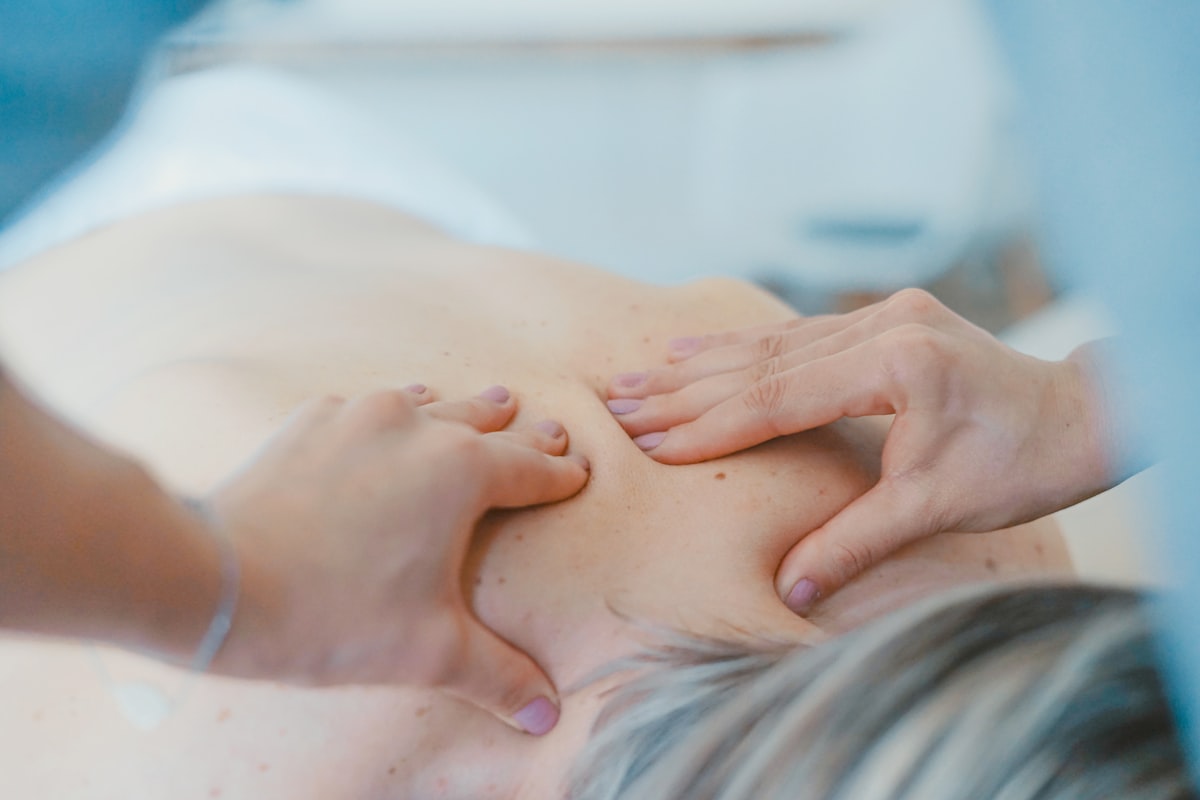 Deep tissue back massage with focused hand pressure